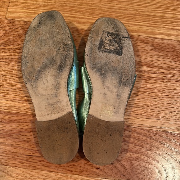 Free People Metallic Mint Green Slides - 36 - Picture 4 of 6
